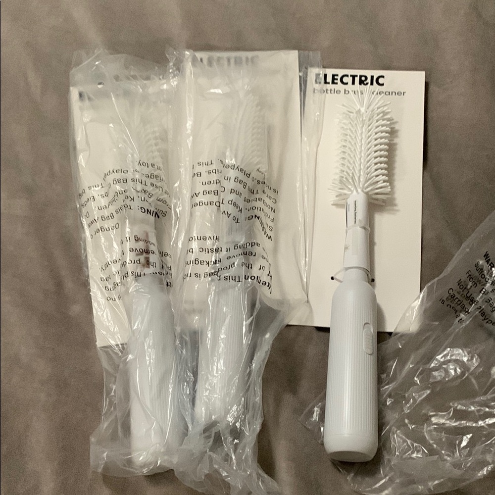 3 White Kitchen Tool Electric Bottle Brush Cleaner